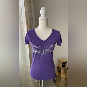 BNWT ARMANI EXCHANGE PURPLE Slim Fit T-Shirt, SIZE M
